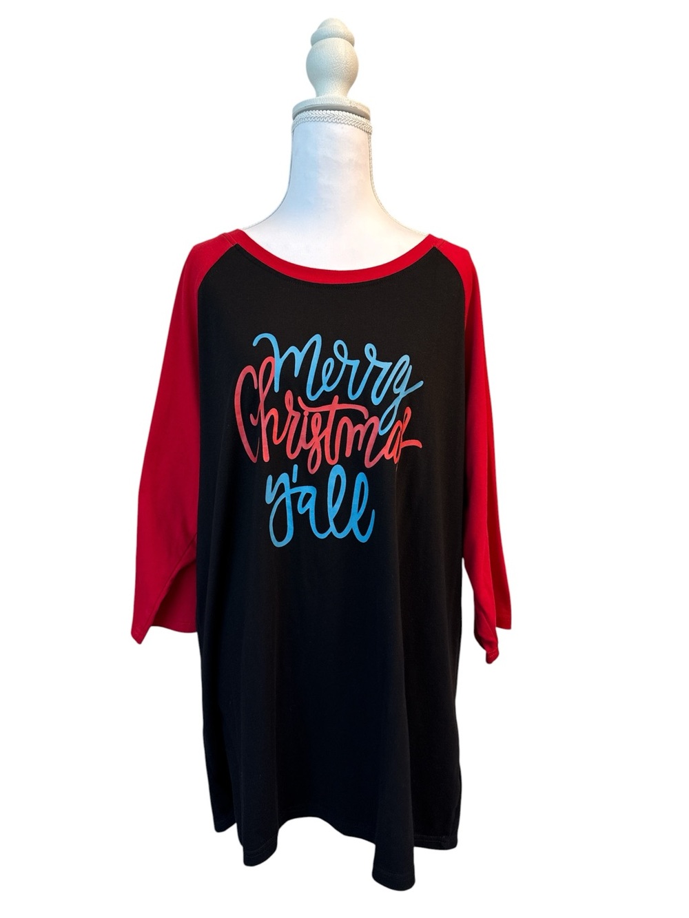 Merry Christmas Y'all Black & Red  Holiday Tee